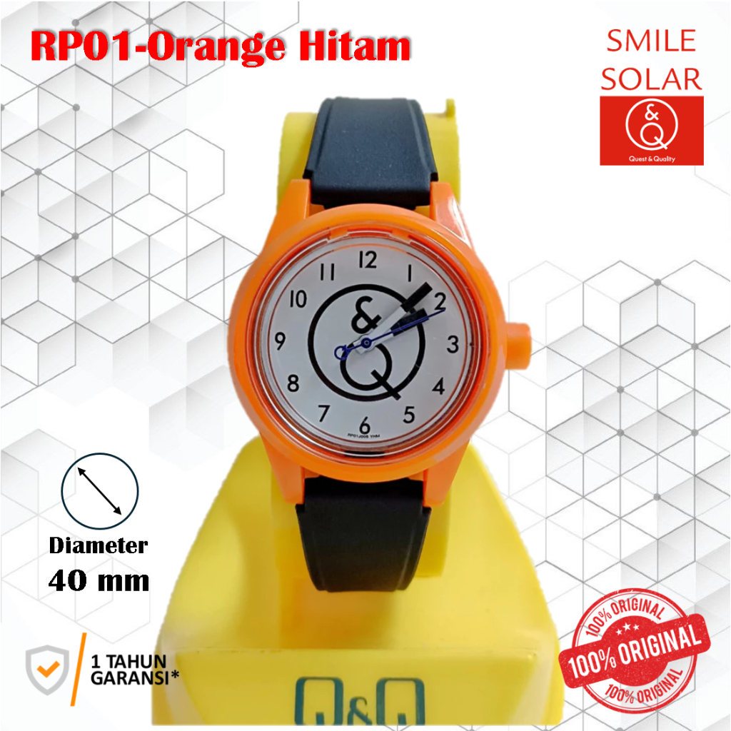 Jam Tangan Wanita Stylist Casual Karet Rubber Original Q&Q QnQ QQ Smile Solar RP00 Series