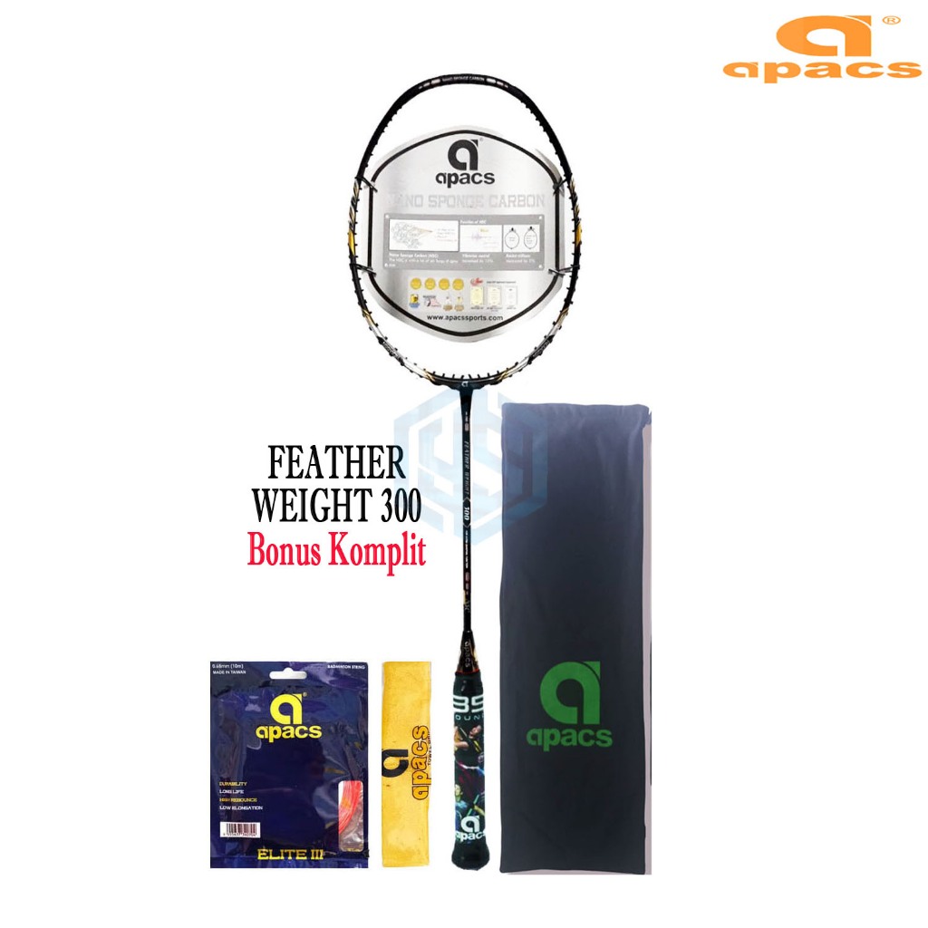 Raket Badminton Apacs Feather Weight 300 Bonus Komplit Apacs Feather Weight 300