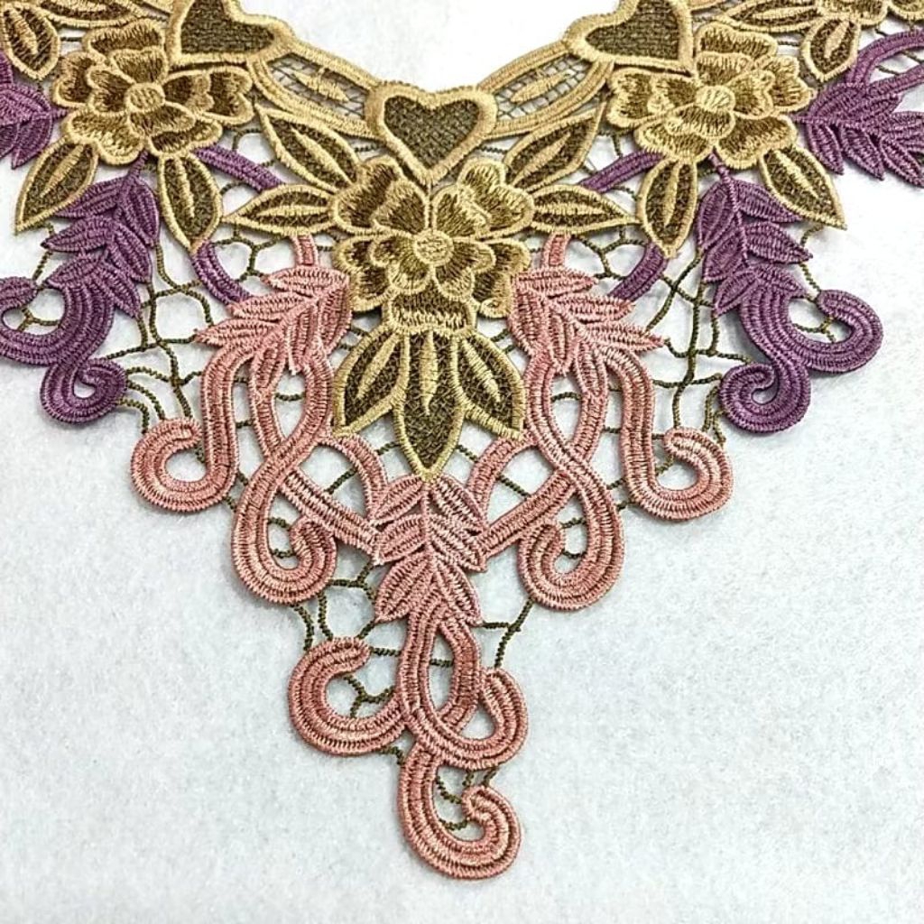 Renda Bordir Leher Punggung Lilac