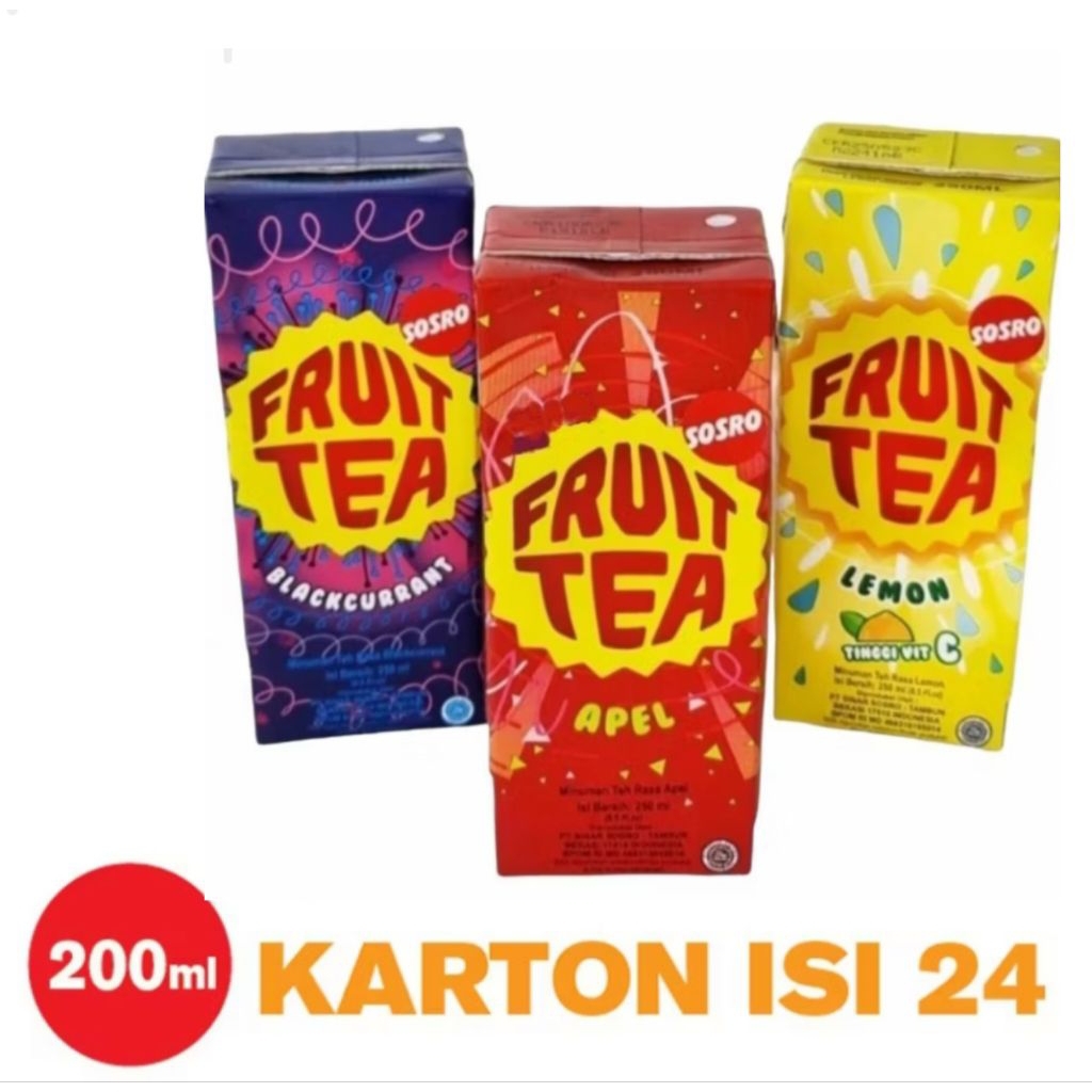 FRUIT TEA DUS KARTON KARDUS KOTAK 200 ml isi 24