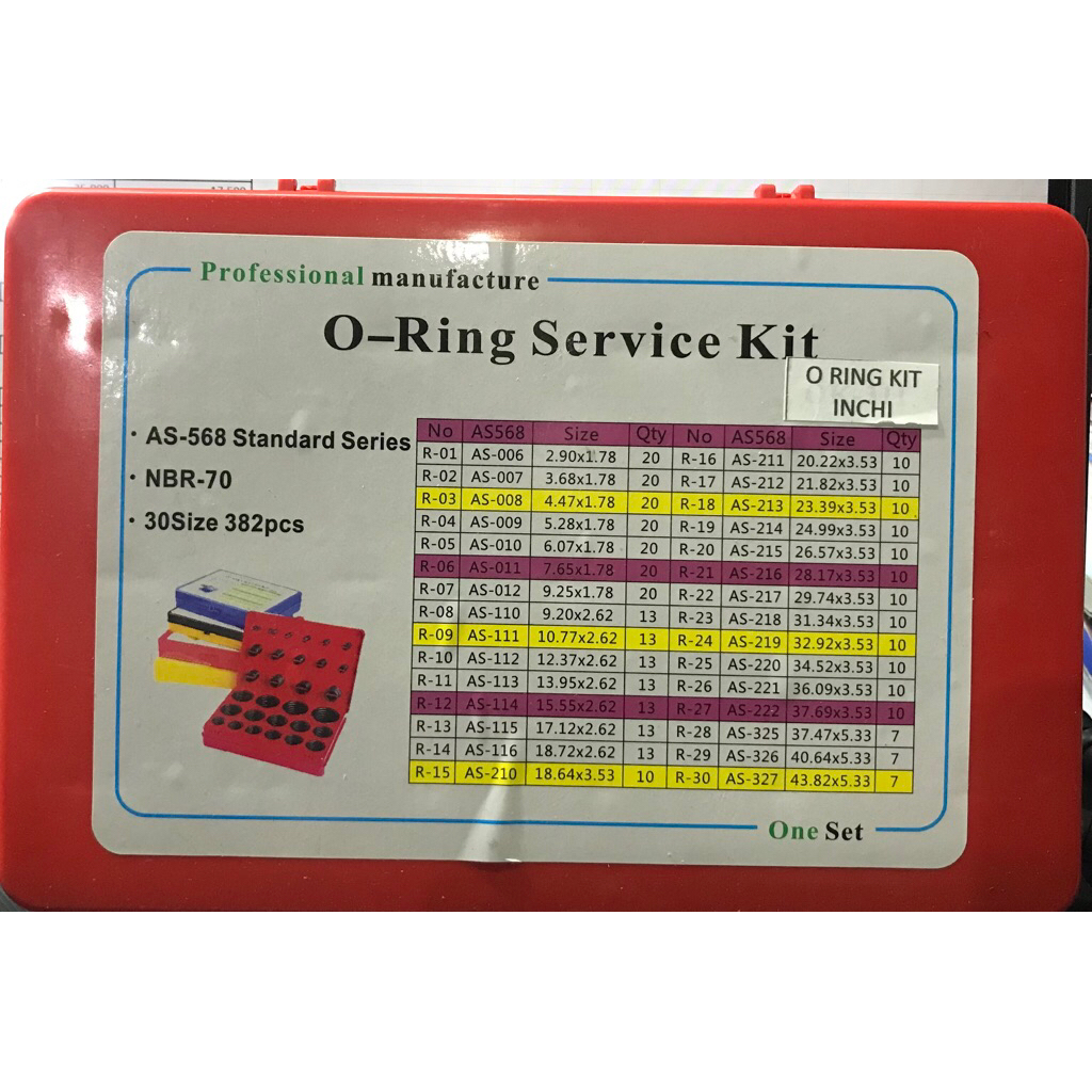 Oring / O-ring set seal kit Karet Rubber Ring Oring Service Kit Set Inchi dan Mili OK-311