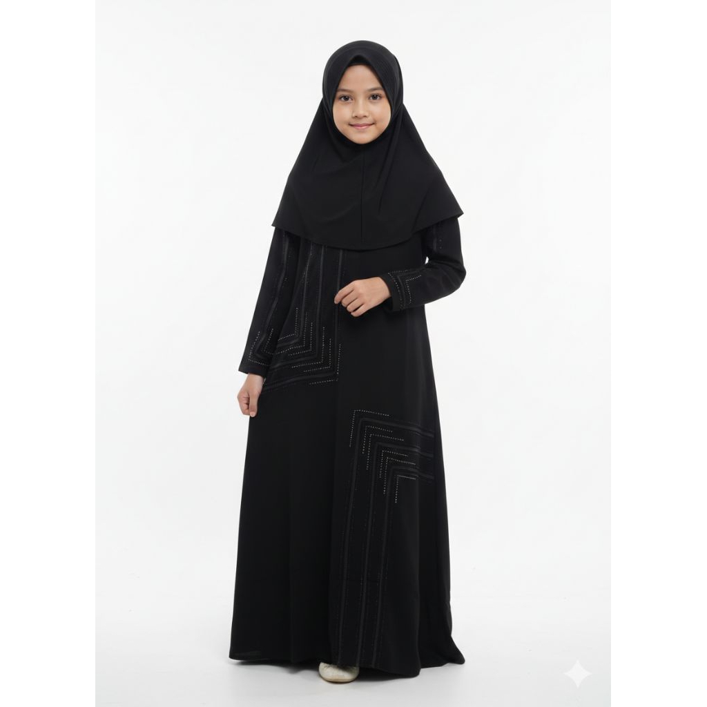 Gamis Abaya Anak Tanggung dan Remaja Hitam Best-seller