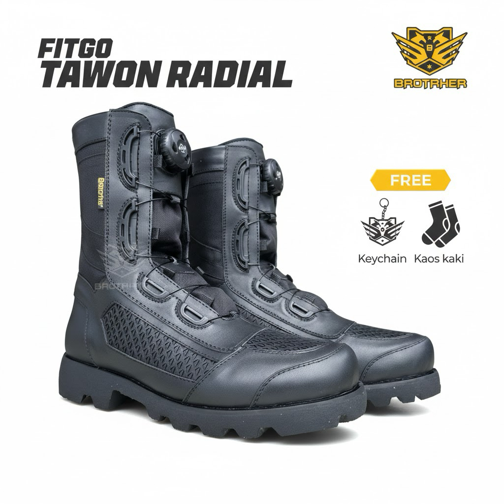 BROTRHER Fitgo Tawon Sol Radial Sepatu Pdl Tali Putar
