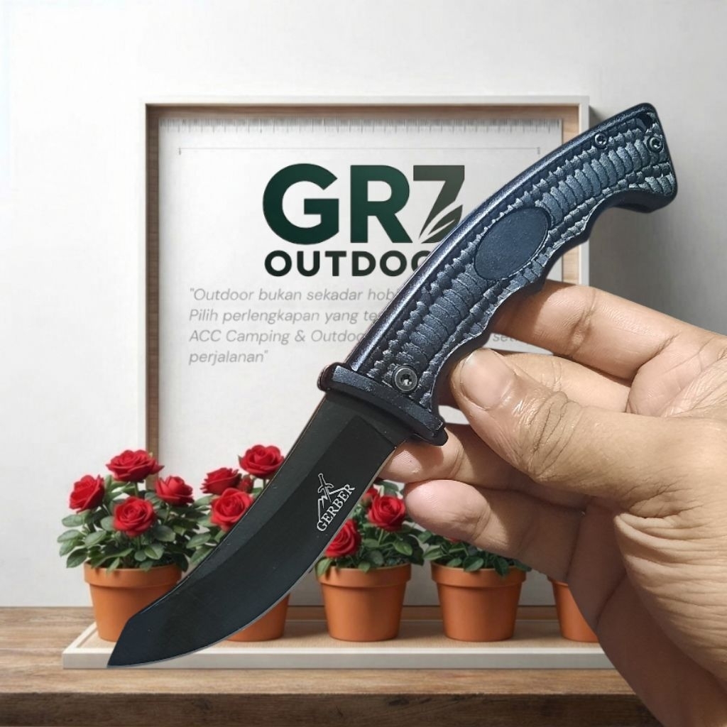 Pisau Survival Lipat Outdoor BG Grylls Black Sable Ergonomis / Pisau Berburu / Survival Kit