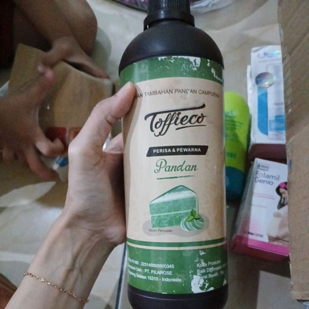 Toffieco pandan 1 Liter Reject Stiker isi aman