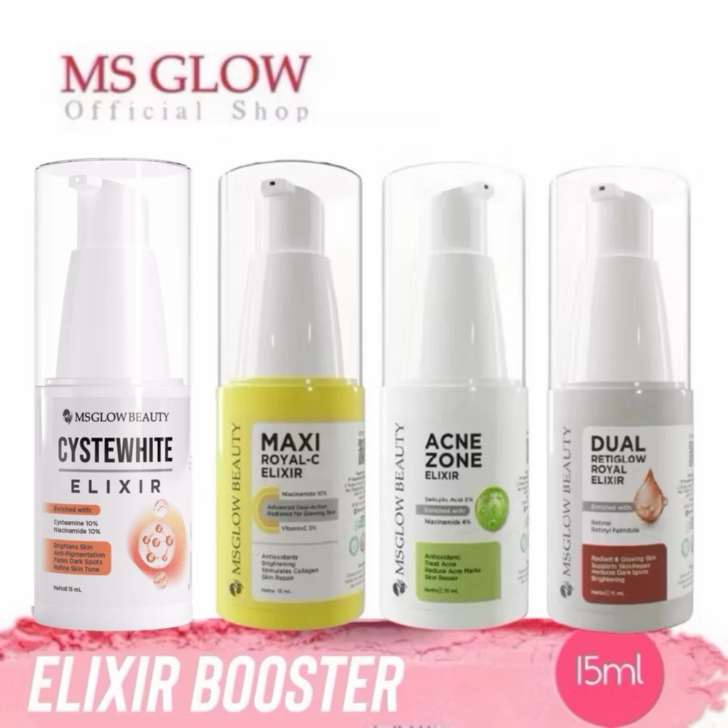 MS GLOW - ELIXIR BOOSTER SERUM| ROYAL -C DUAL RETIGLOW ACNE ZONE NIACINEMIDE SERUM ENCAPSULATED RETI