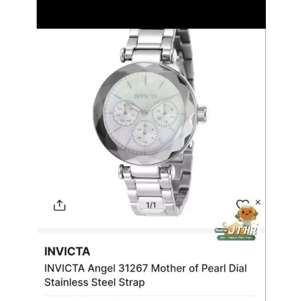 Jam Tangan Wanita INVICTA Angel 31267 Mother of Pearl Dial Stainless Steel Strap ASLI ORIGINAL