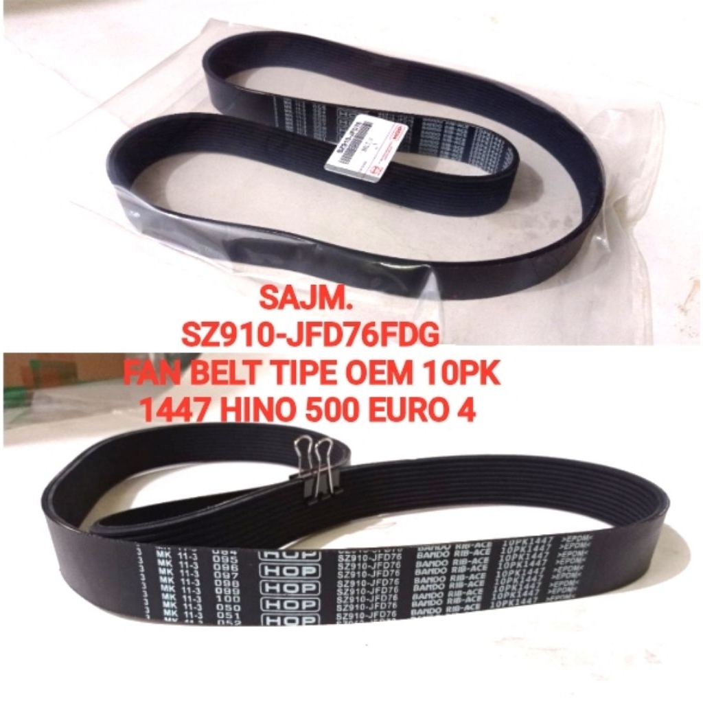 FAN BELT VAN BELT V BELT RIB BELT TALI KIPAS AC TIPE OEM 10PK 1447 HINO 500 EURO 4