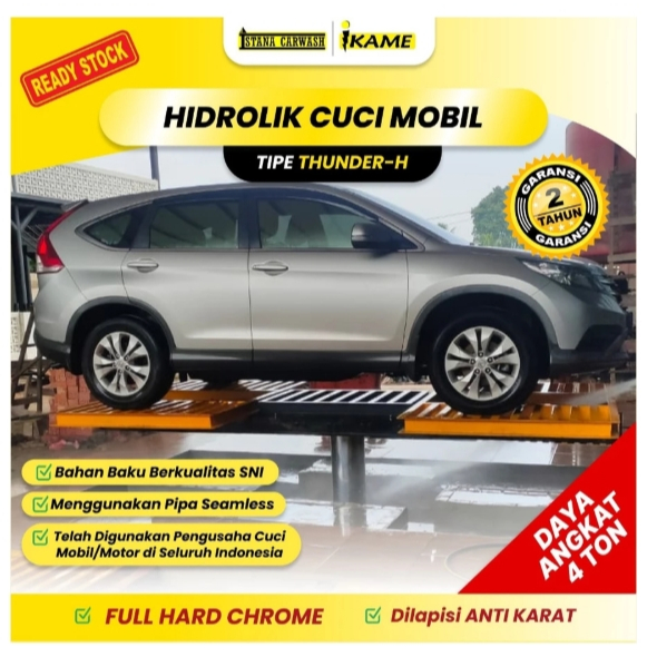 Satuan Hidrolik Cuci Mobil IKAME Tipe Long H & Thunder H - Single Post Lift Mobil Profesional - Alat