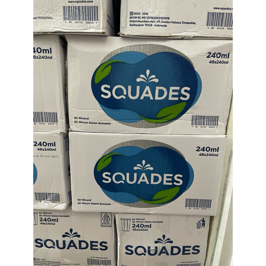 Air Mineral Squades gelas 240ml - 1 Dus Isi 48 gelas, Bersih dan Segar