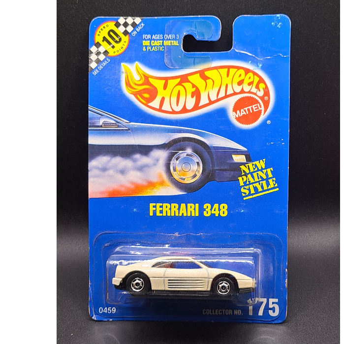 1990 Hot Wheels - Ferrari 348 - White - 10 Speed Points