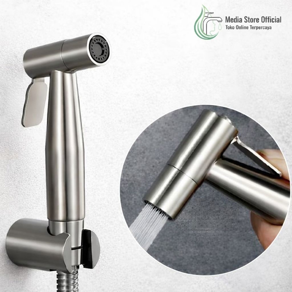 Jet Shower Full Stainless SUS 304 Anti Karat Sempotan Closet Fleksibel