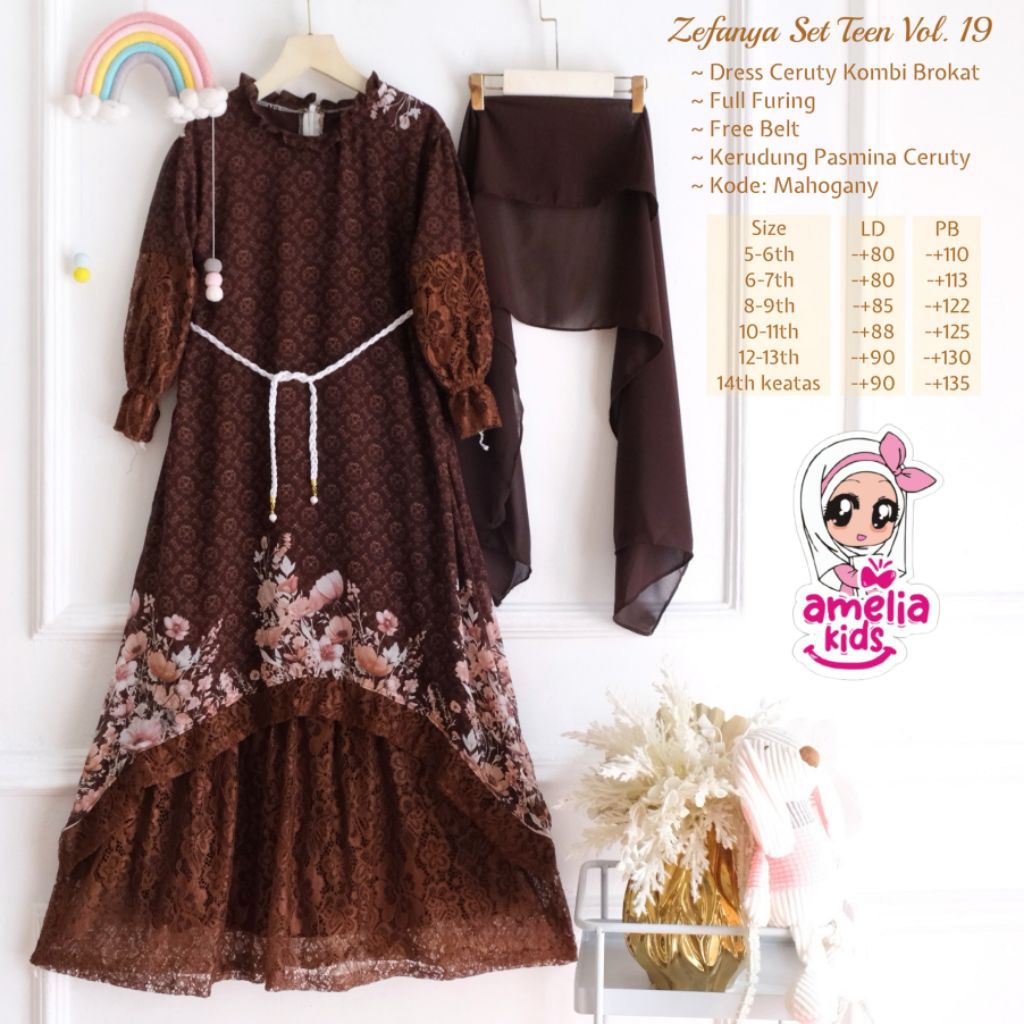 BEST SELLER ZEVANYA  SET KIDS TEEN Aruna vol. 6 trend gamis anak perempuan lebaran 2026 premium free