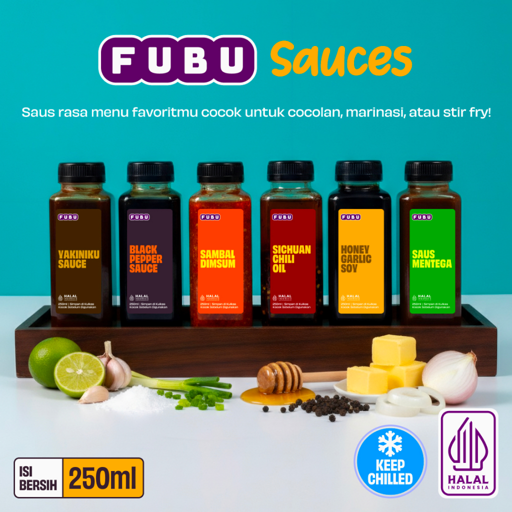 FUBU Sauces - Aneka Saus Autentik Premium untuk Cocol, Marinasi, dan Stir Fry - Sauce Sambal Dimsum,