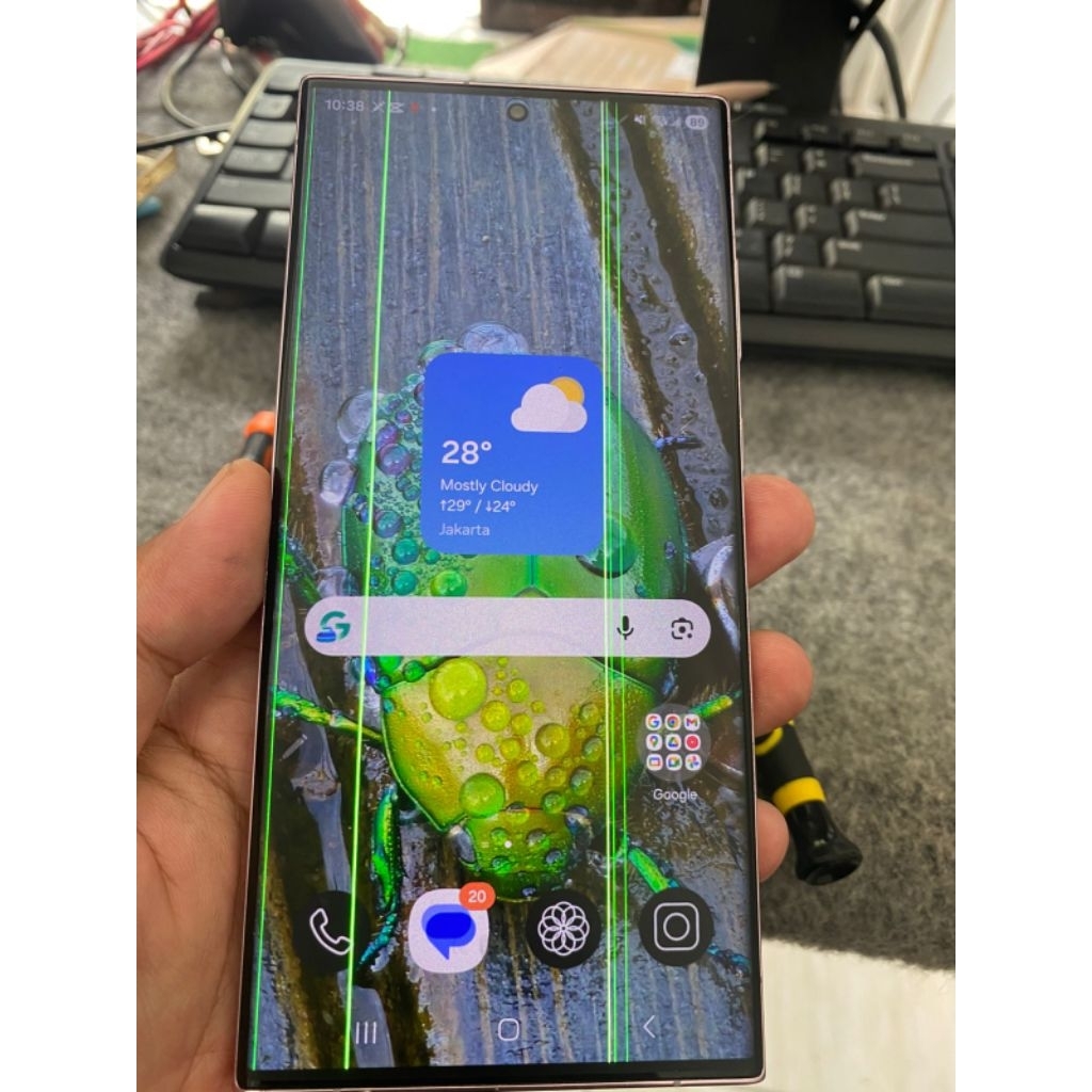 LCD + Frame Samsung S23 Ultra Minus garis