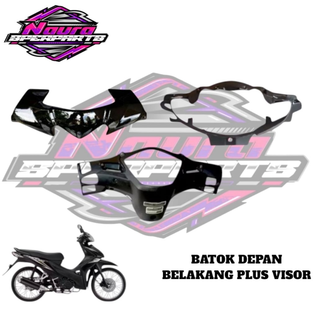batok kepala depan Revo absolut batok depan+batok belakang+visor Revo fit Revo 110 hitam