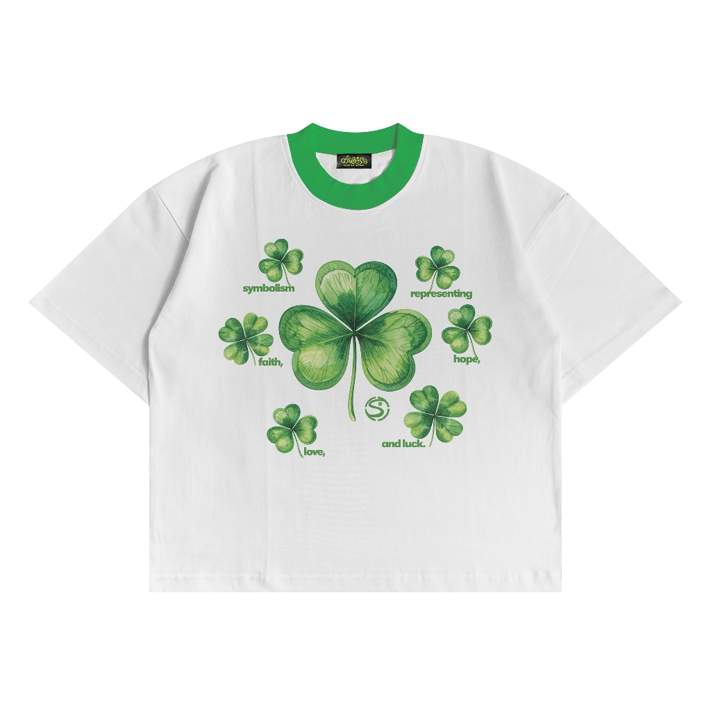 Kaos Boxy Oversize Ringer Tee  "Green Clover / Shamrock / Celtic / Celtic Punk" Socratez Apparel 20s