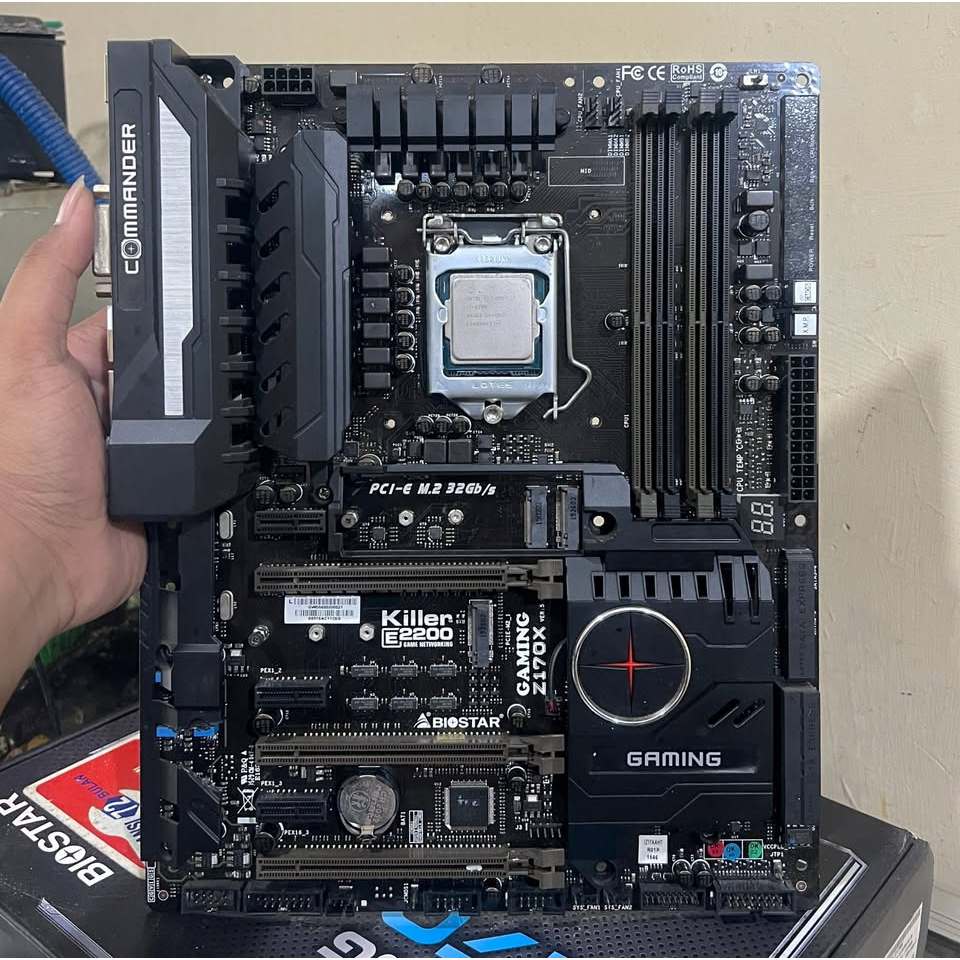 Paket Mobo Biostar Z170X + i7 7700/ Normal tested/ No Minus/ Box Mobo fullset