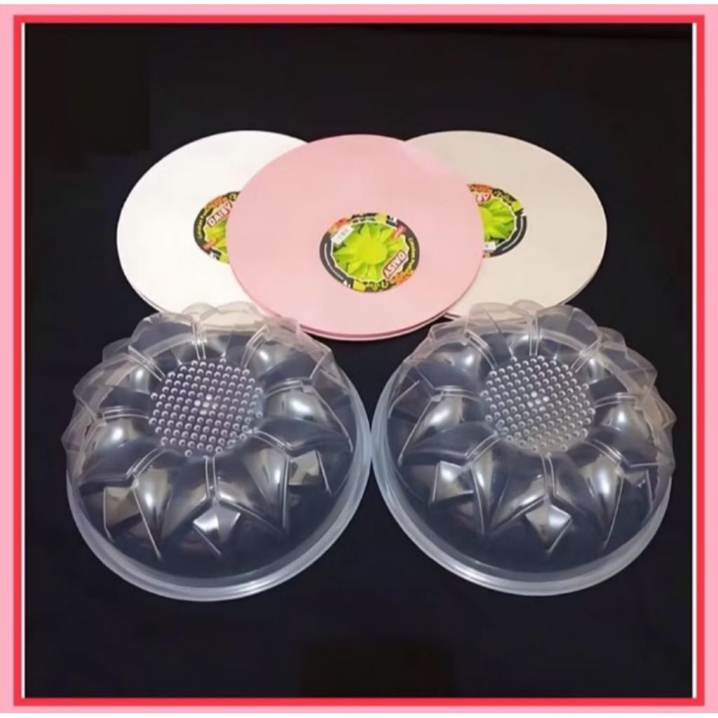 Cetakan Ager Puding asvita pakai Tutup diameter 20 cm Motif Bunga Matahari / Daisy