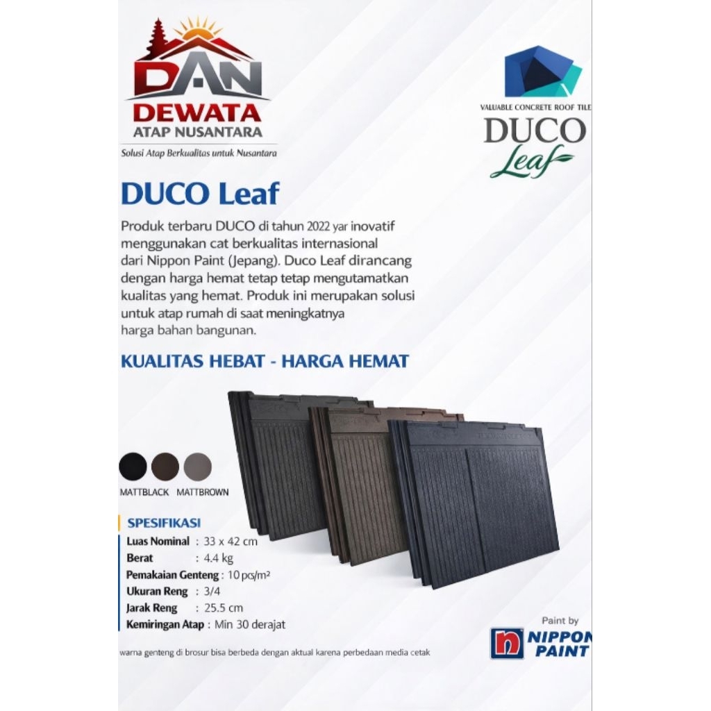 genteng beton flat duco leaf