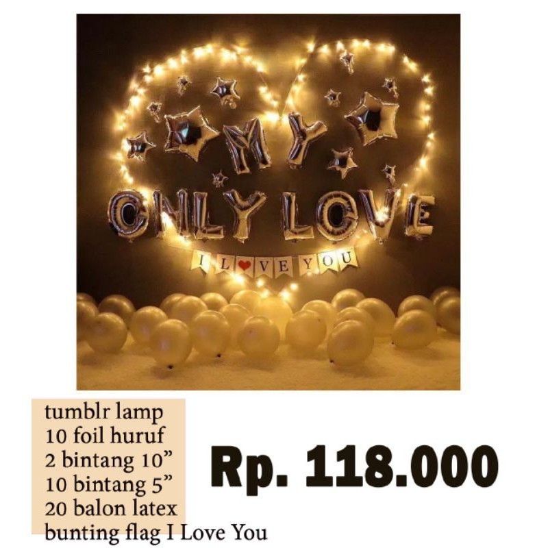 paket dekorasi anniversary | paket dekorasi happy anniv + lampu