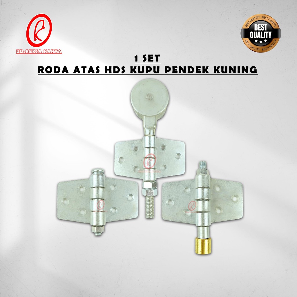 V-1 SET Engsel pintu henderson kuning kupu kecil/pendek | Roda atas kupu kecil | Engsel tengah kupu 