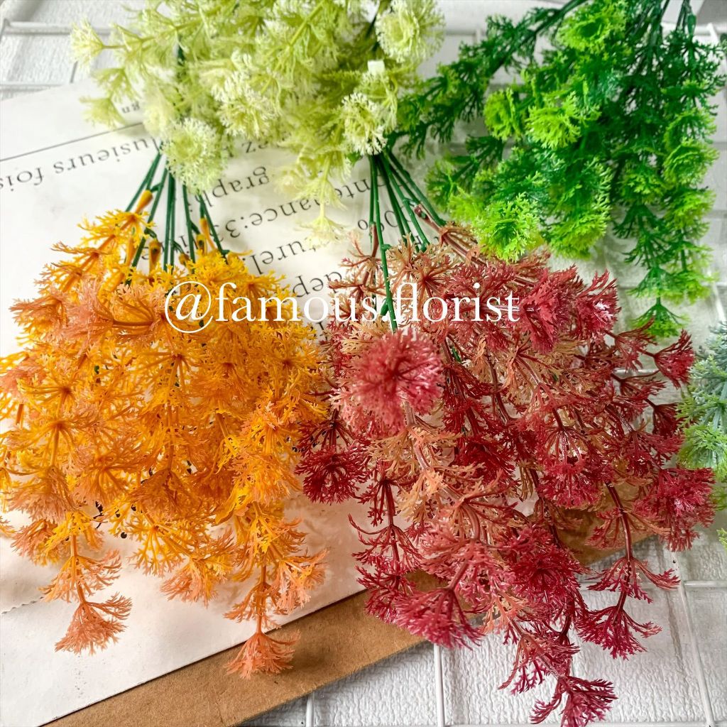 Daun mimosa bulat warna X7 plastik artificial