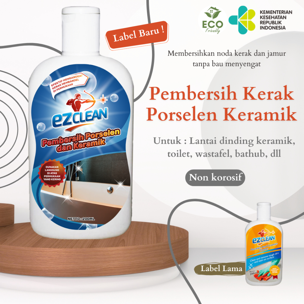 EZClean Pembersih Porselen dan Keramik Kamar Mandi Pembersih Wastafel Pembersih Toilet Tanpa HCL