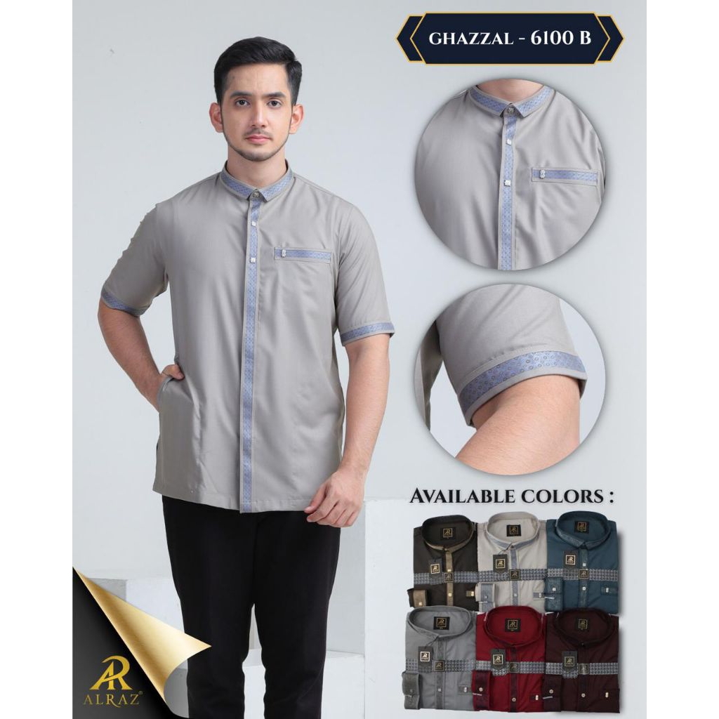baju koko alraz lengan pendek kode ghazzal