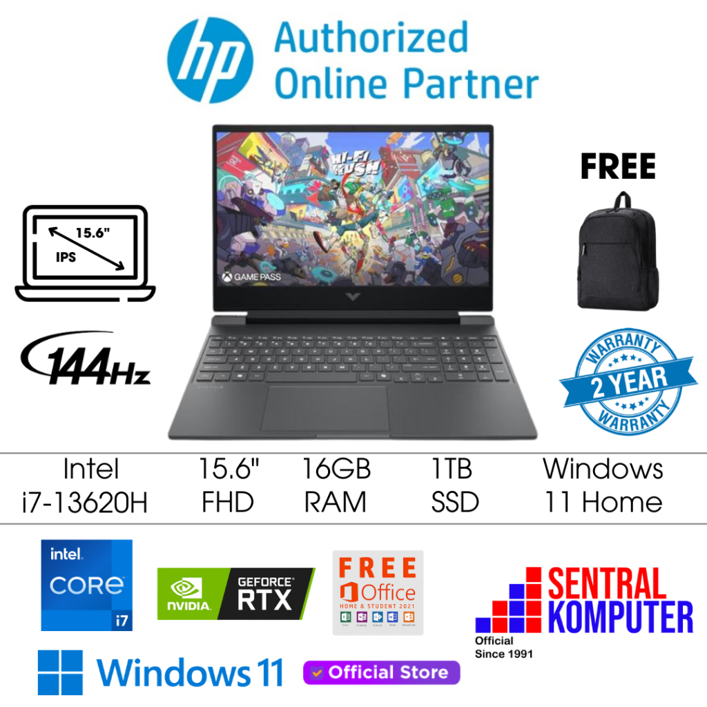 HP VICTUS 16 R1218TX I7 14650HX RTX 4070 16GB 1TB OHS 16.1FHD 144HZ