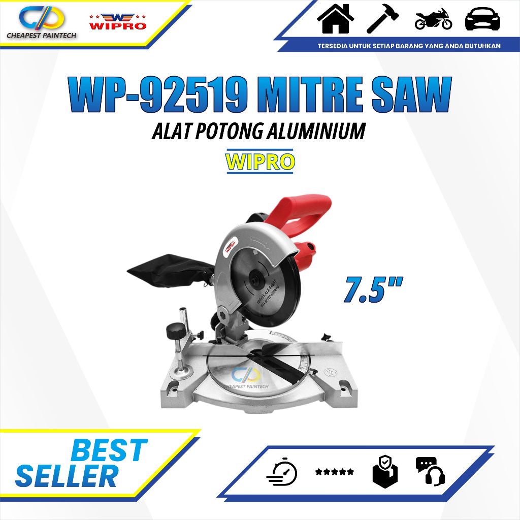 Wipro WP 92519 Mitre Saw for Aluminium 7.5" / Miter Saw Wipro