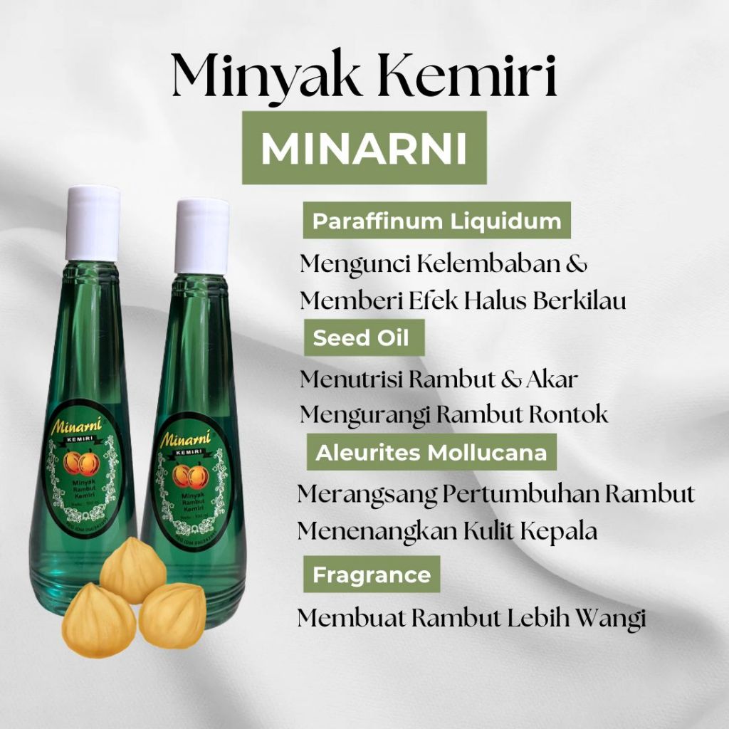 MINARNI Minyak Kemiri Menyuburkan Rambut Menguatkan Rambut Aman Bayi Dewasa
