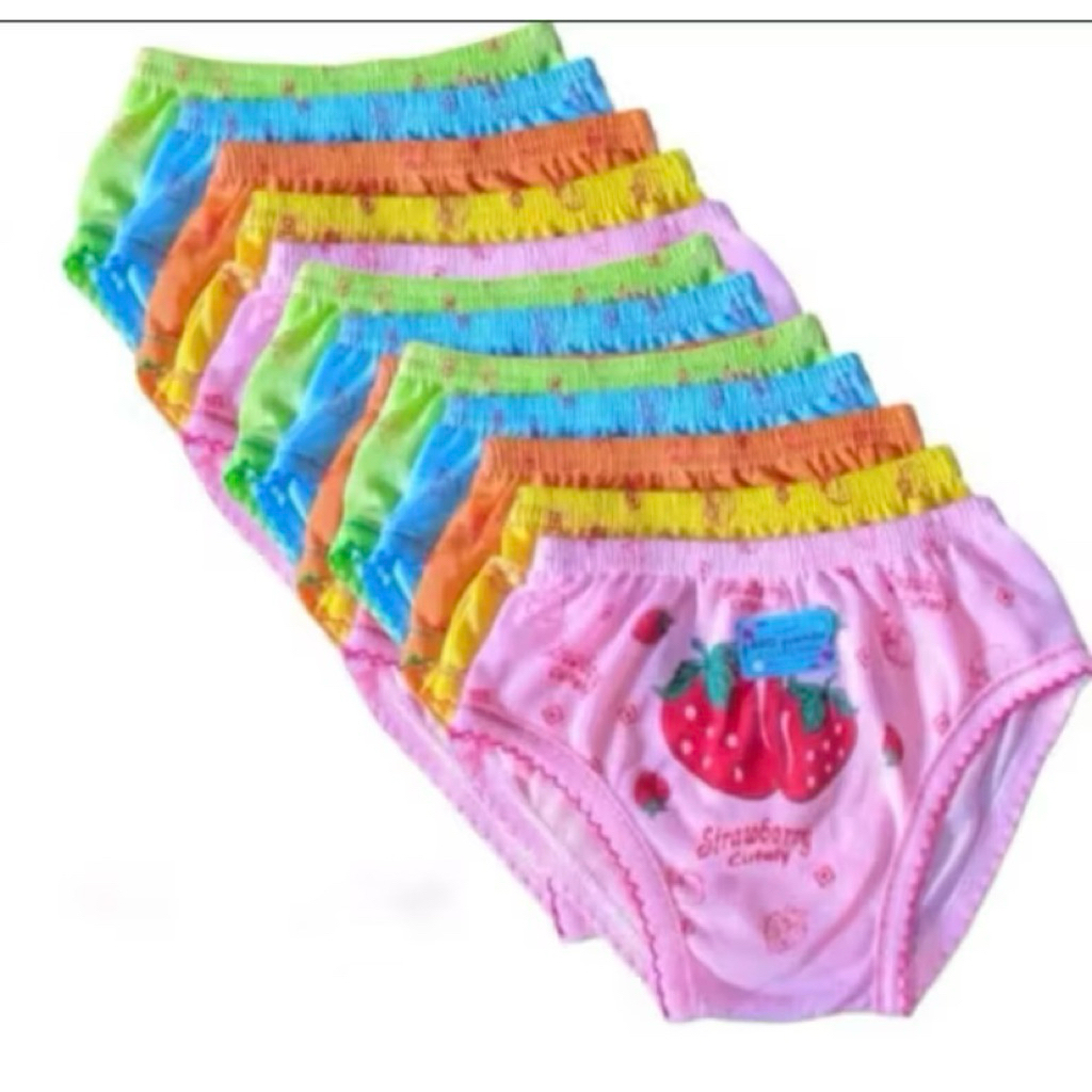 12 Pcs Celana Dalam Anak Perempuan – Cantik, Lembut & Adem Nyaman di pakai | Grosir CD Karakter Bung