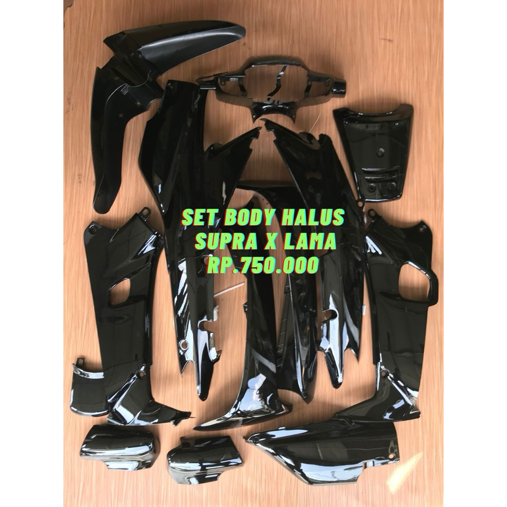 Set Body Halus Supra X Lama Hitam Glossy Merk WIN -satriamodifikasipekanbaru-