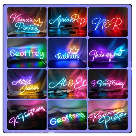 MUMPUNG PROMO Custom Lampu Nama Neon Flex Lampu Custom Nama Neon Sign Custom Nama Lampu Neon Aesthet