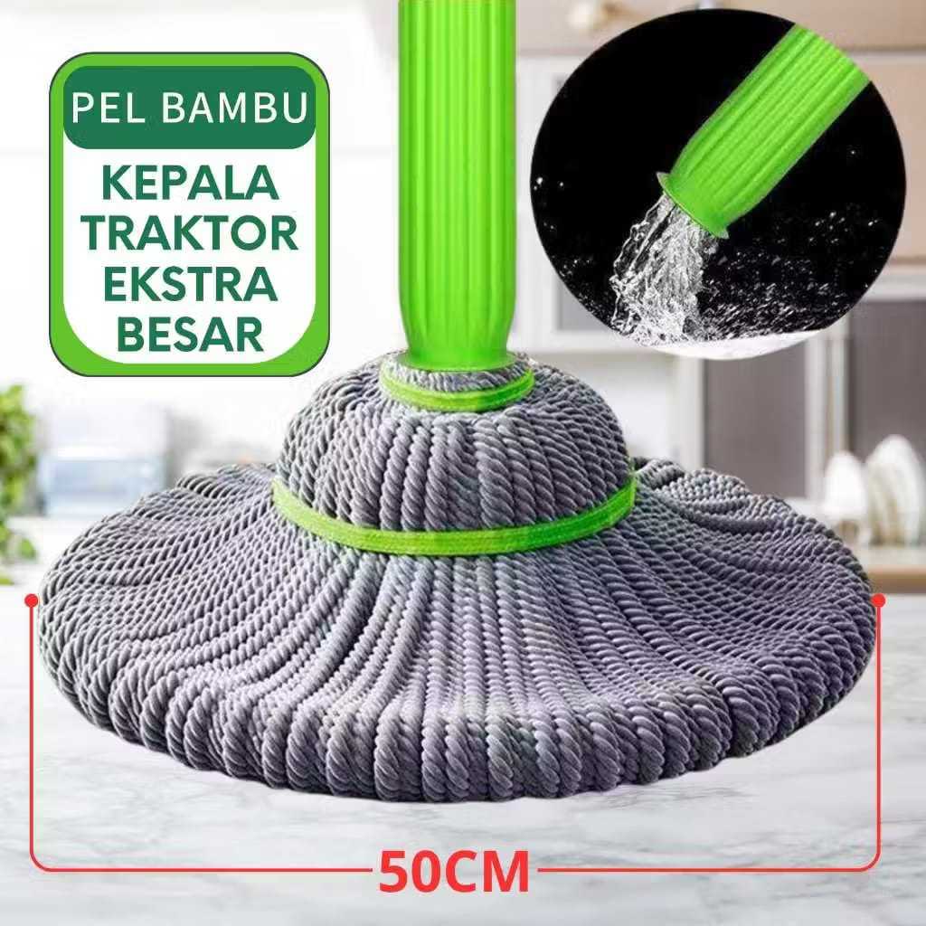 Grosir1688 - Alat Pel Putar Otomatis Alat Pel Lantai MOP Alat Pel Lantai dengan Kain Mikrofiber Alat