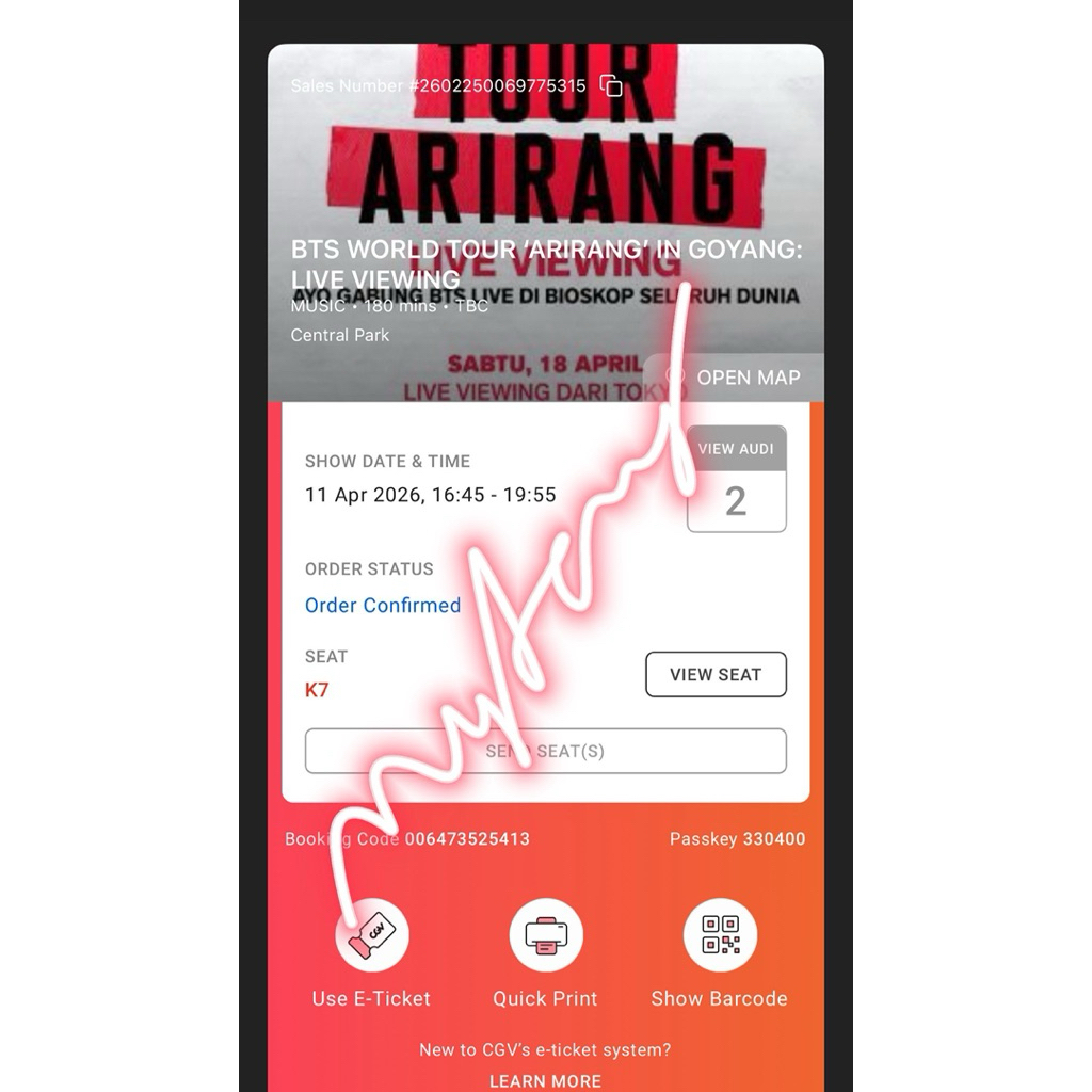 TIKET BTS WORLD TOUR ARIRANG LIVE VIEWING CGV