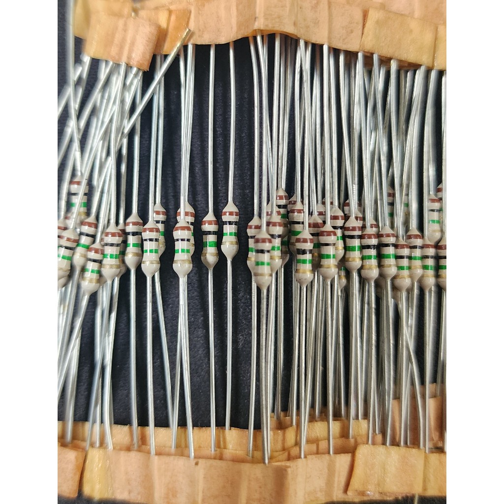 Resistor 0.25W 0.25 Watt 1M 1Mega 1 Mega Ohm 5% Coklat Hitam Hijau Emas - Harga per 5 pcs