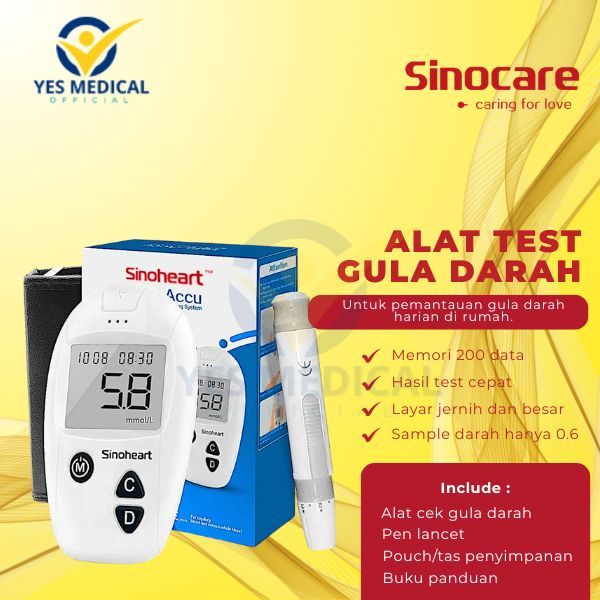 Sinoheart Strip Gula Darah Safe-Accu Strip Uji Gula Darah Sinoheart