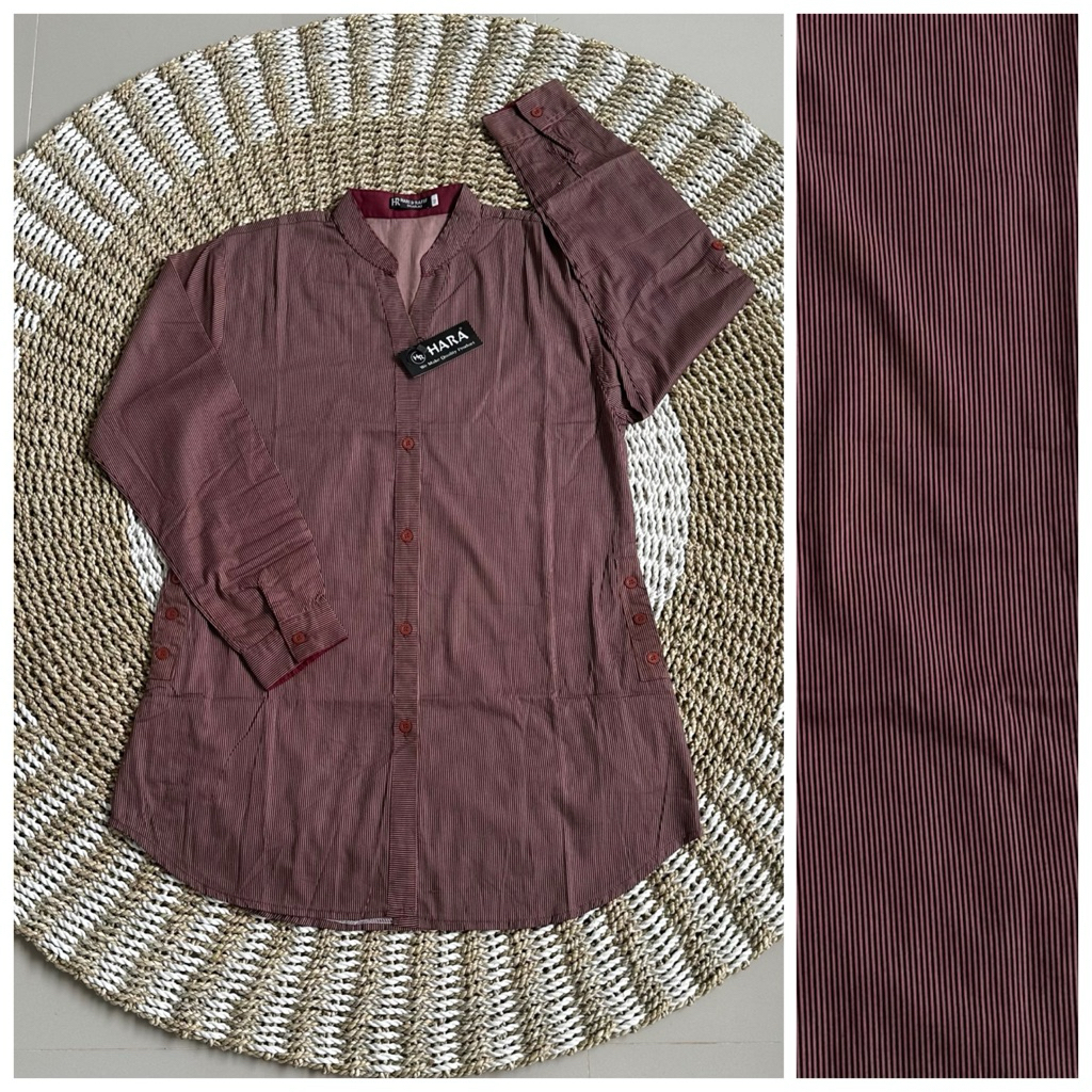 Blus Hara Motif Salur Terbaru