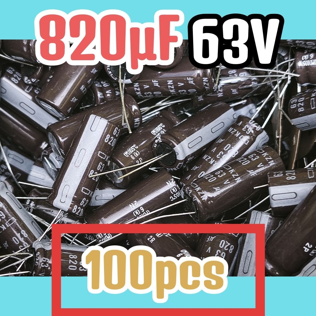 GROSIR 100pcs Kapasitor capasitor elko elco 63v 820uf 63v 820 uf 63 v 63volt 820uF ORIGINAL