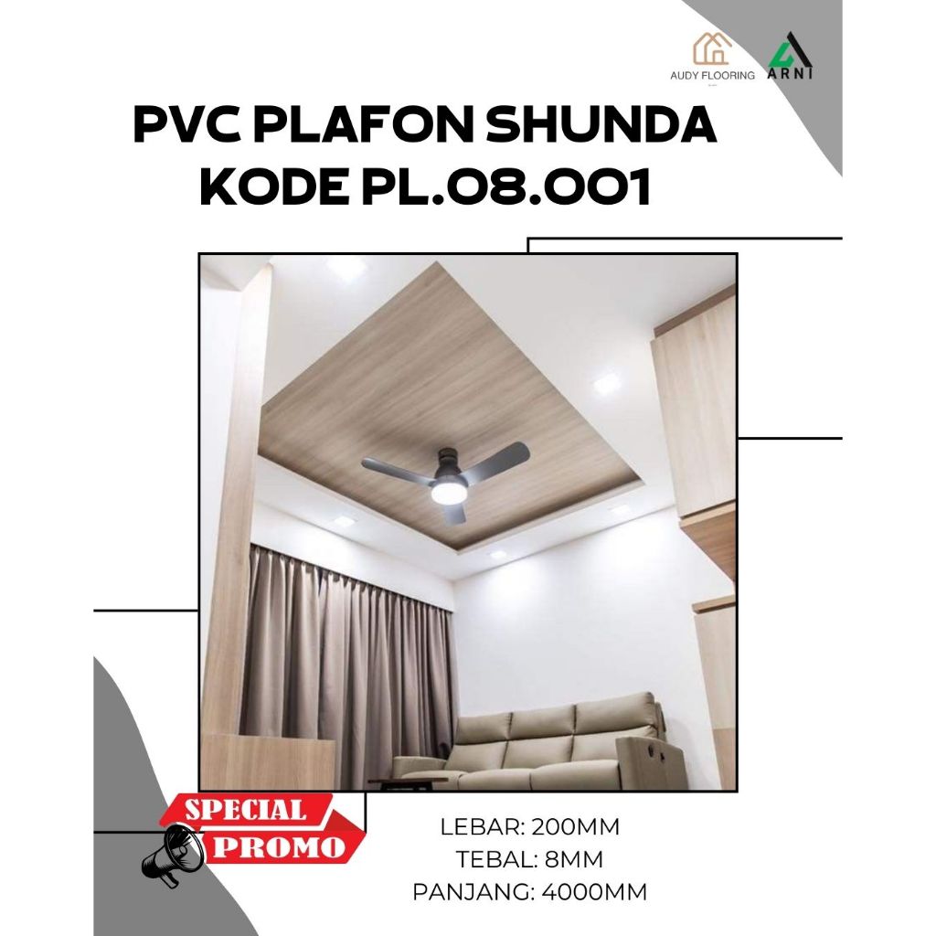Plafon Shunda PVC | Plafon Anti Rayap & Tahan Air | Dekorasi Atap Modern