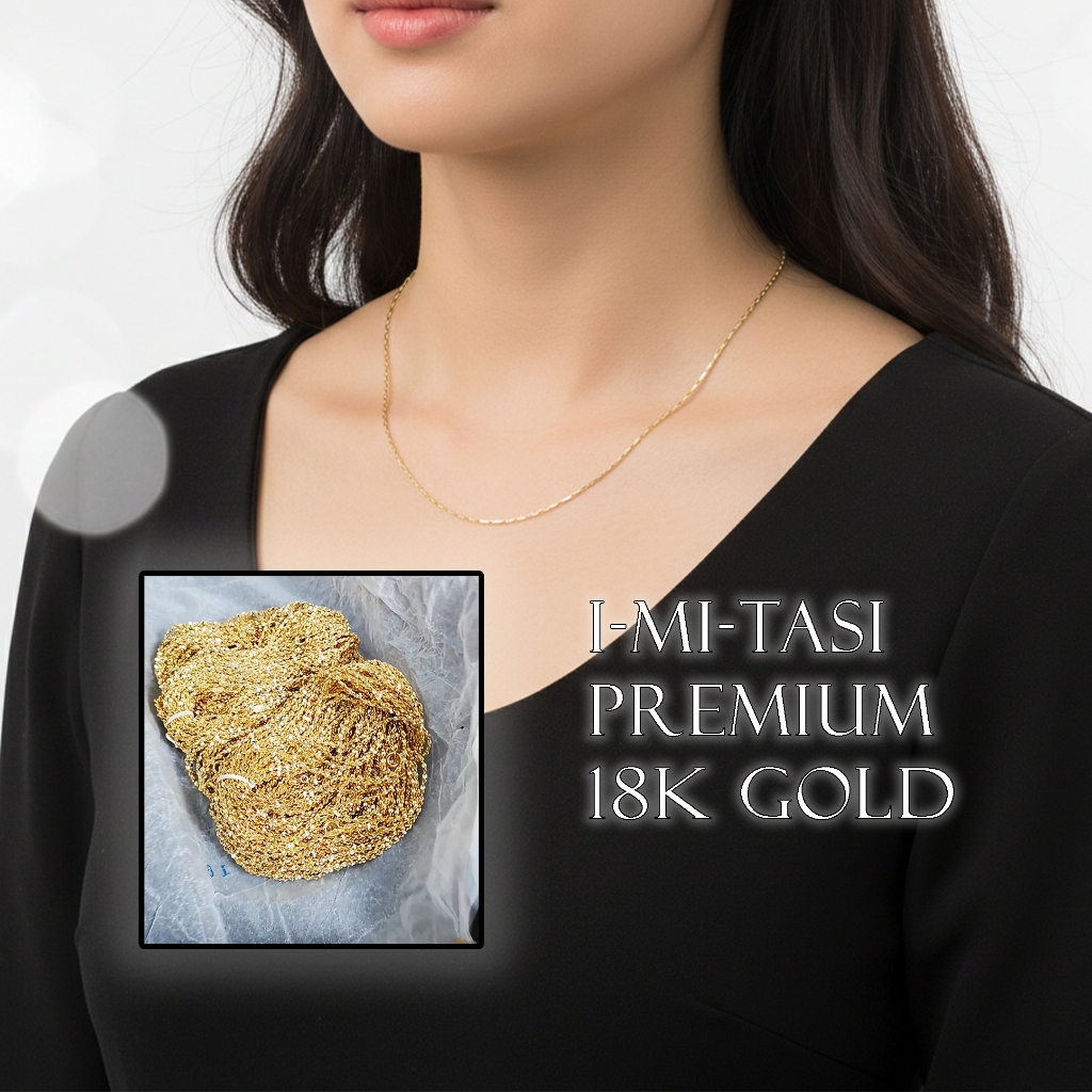 HARGA/12pcs, Kalung Polos Emas Imitasi Kalung Emas Imitasi Lusinan Grosir Murah Cakrawala