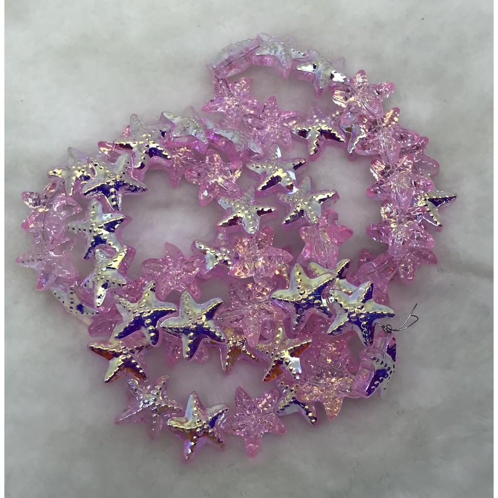 [10pcs] Manik Bintang Clear Gradasi Gold