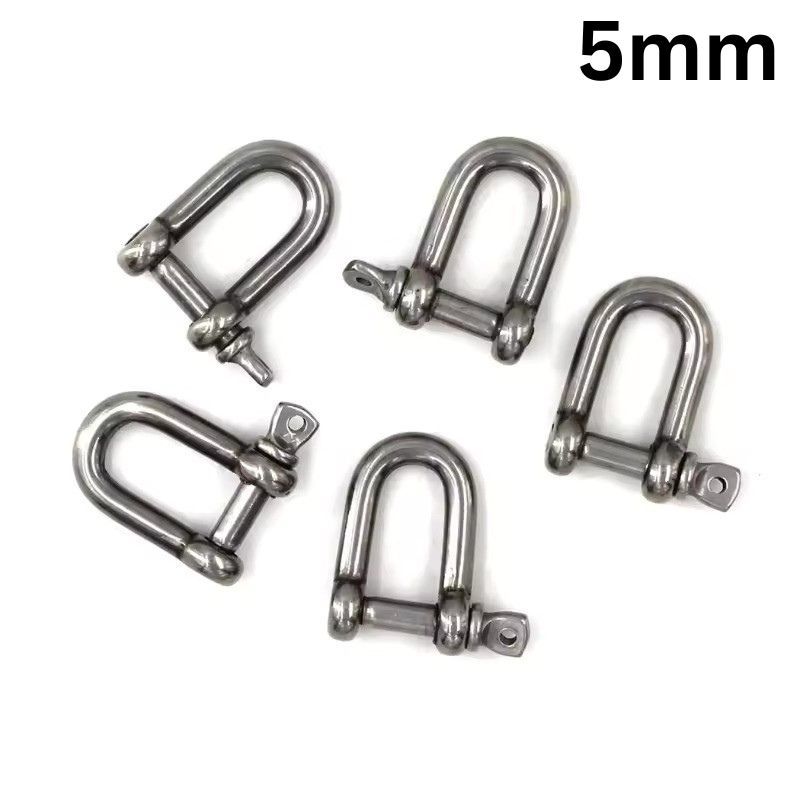 D Shackle Screw Pin Type 5mm Stainless Steel / Segel Dee Straight Shackle 5 mm