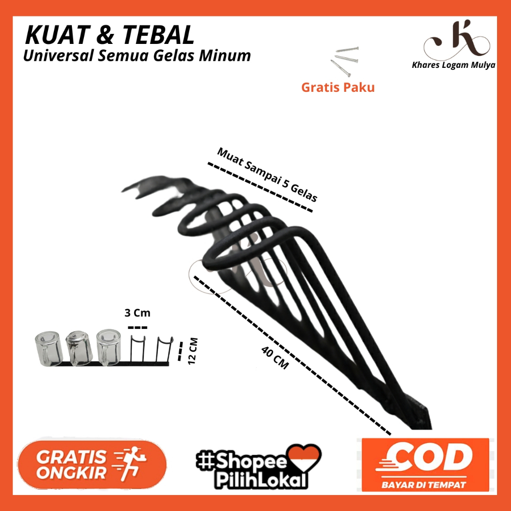 Rak Gantungan Gelas Tiris Wastafel - Tempat Peniris Gelas Wastafel