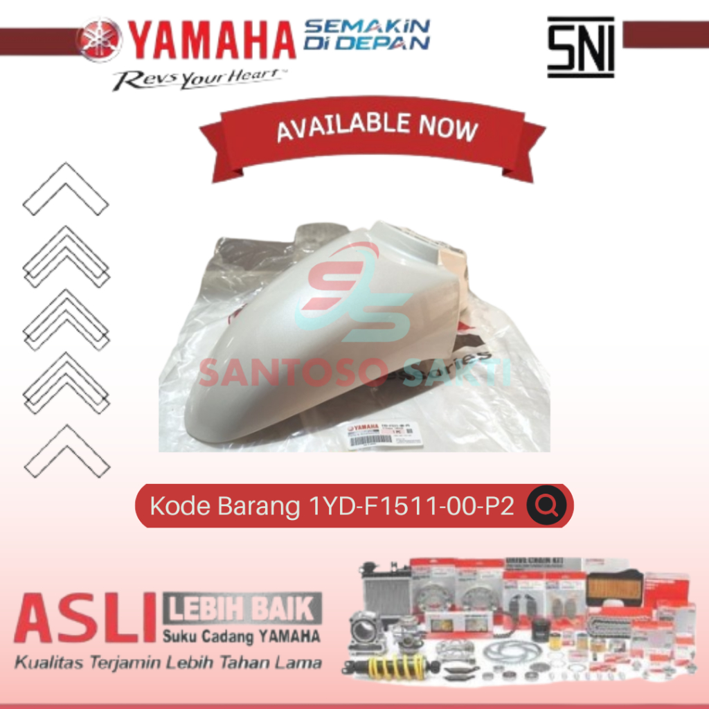 Spakbor Slebor Depan Fino Fi 125 Sporty Premium Putih ORIGINAL YAMAHA 1YD-F1511-00-P2