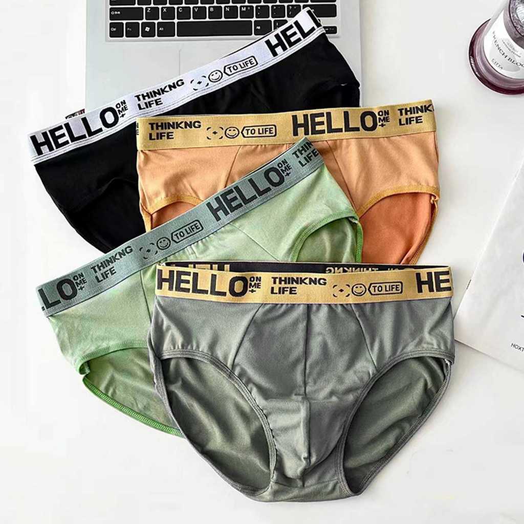 6 PCS Celana Dalam Pria Hello Nyaman Dipakai Katun Lembut 3016