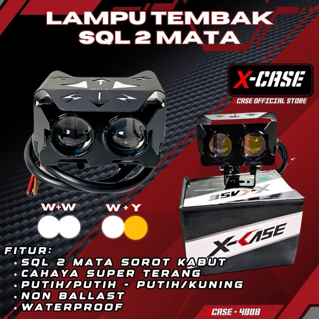 LAMPU TEMBAK SOROT SQL 2 MATA 4888 X-CASE