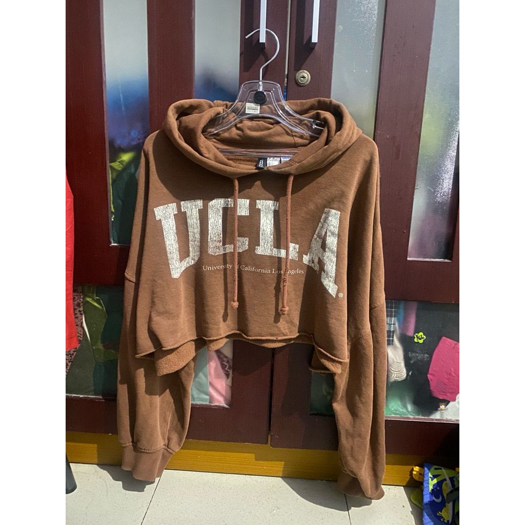 preloved hoodie crop hnm x ucla size xl